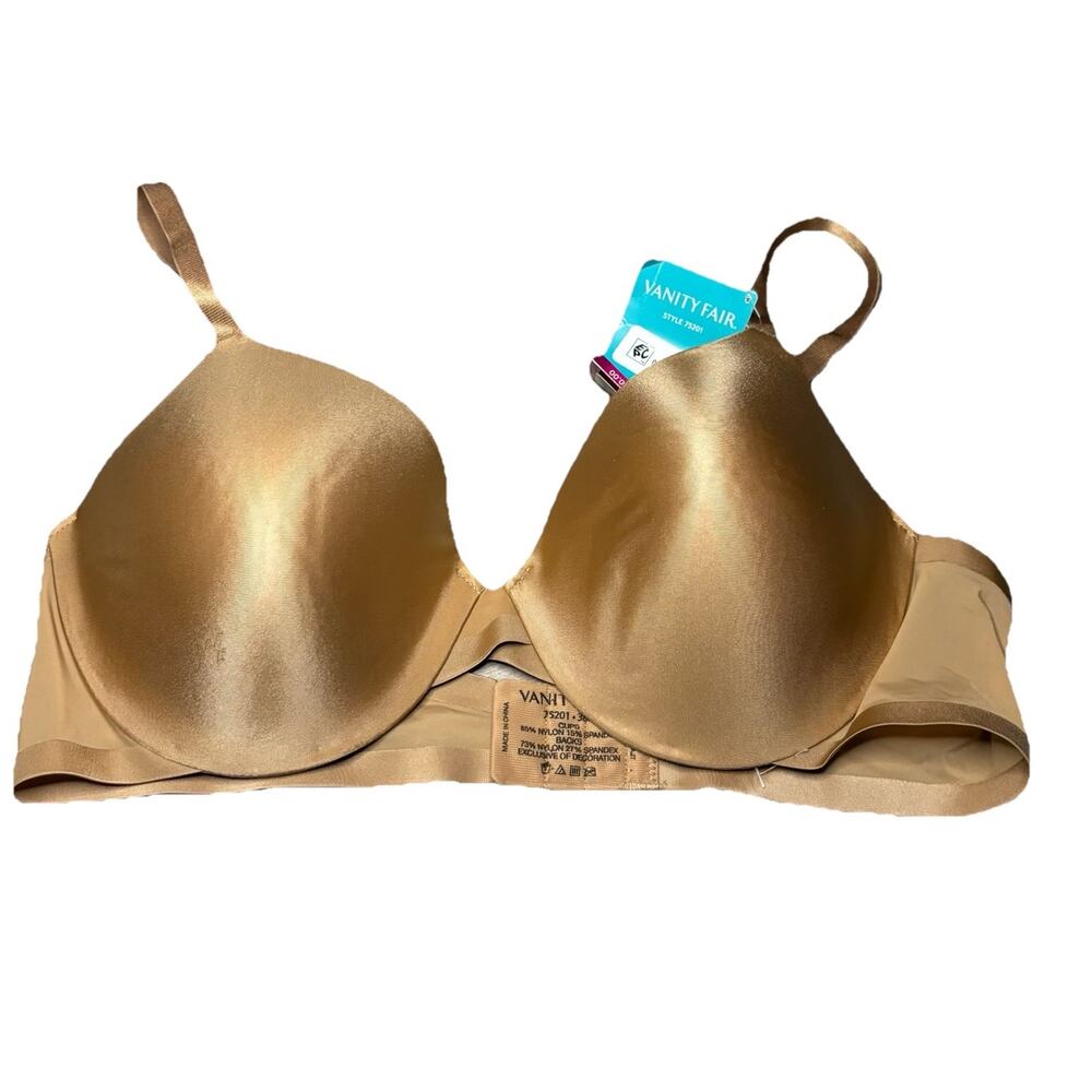 VANITY FAIR 75201 Nearly Invisible Full Coverage U/W Bra Size 38B NEW